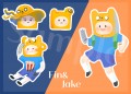 ♥Adventure Time Fin&Jake 阿寶與老皮貼紙♥