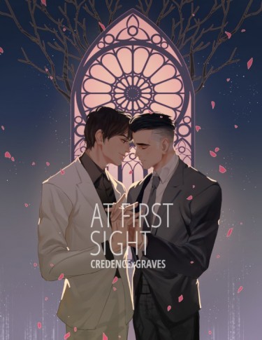 怪獸與牠們的產地同人圖文本--《At first sight》(Credence/Graves) 封面圖