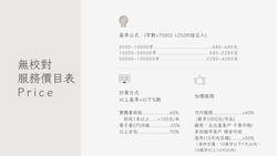 純排版價格表