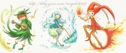 自然元素擬人 (手繪/ 水彩)