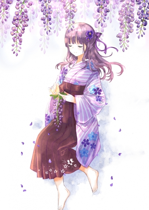 【花少女系列/擬人塗鴉】紫藤花