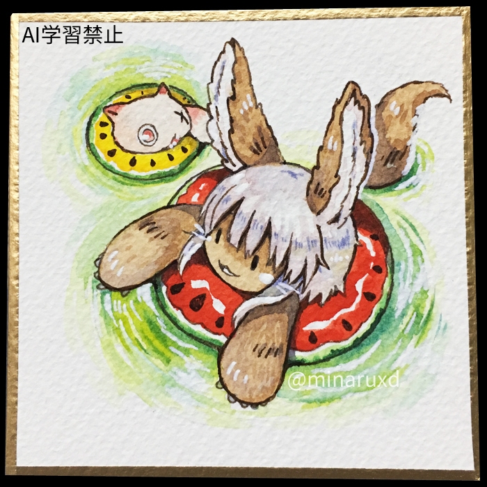 【水彩】娜娜奇 西瓜游泳圈