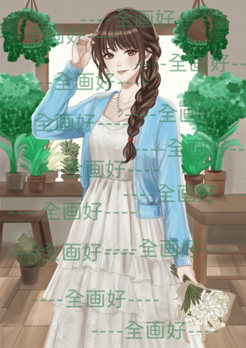 韓系女角半身繪圖