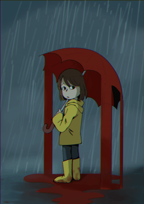 原創-紅色雨天