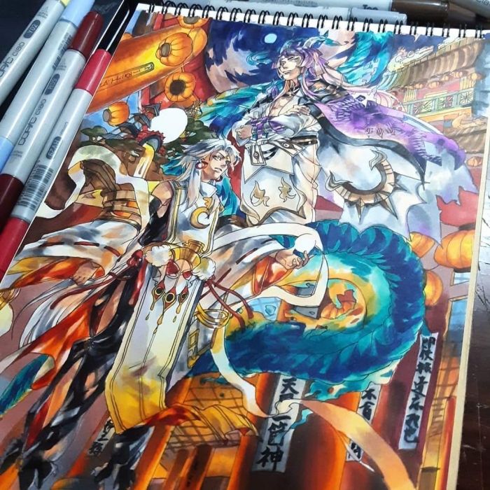 雙人上色稿