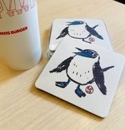 青足のカツォ方型吸水杯墊