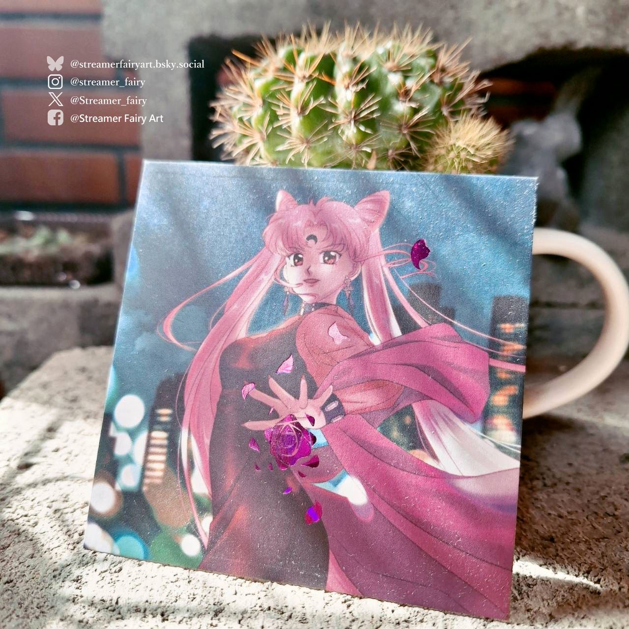 美少女戰士 黑暗淑女玫瑰燙色小方卡