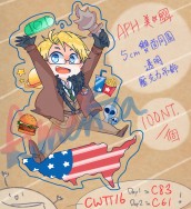 APH 美☆國 5cm雙面同圖透明壓克力吊飾