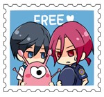 [無料][FREE!] 遙&凛郵票貼紙