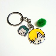 【ONE PIECE】索隆香吉士與綠藻球鑰匙圈