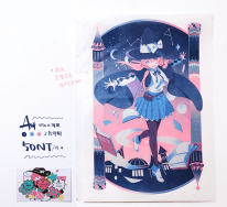 RISO 3色印刷原創小海報