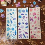 水彩手繪花瓣透明貼紙（三張一套）