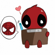 Deadpool*Spider Man透明貼紙