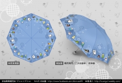 【MAZE】胖鳥啾啾晴雨傘-三折自動傘-藍天泡泡