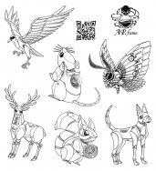 機器動物紋身貼紙