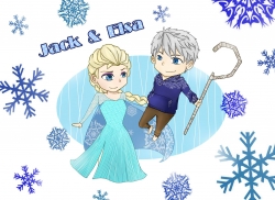 【RotG x Frozen】Jack &amp; Elsa 明信片