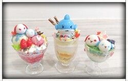 【特殊傳說】手工黏土飾品 冰漾兔兔&amp;球魚聖代甜點系列-磁鐵
