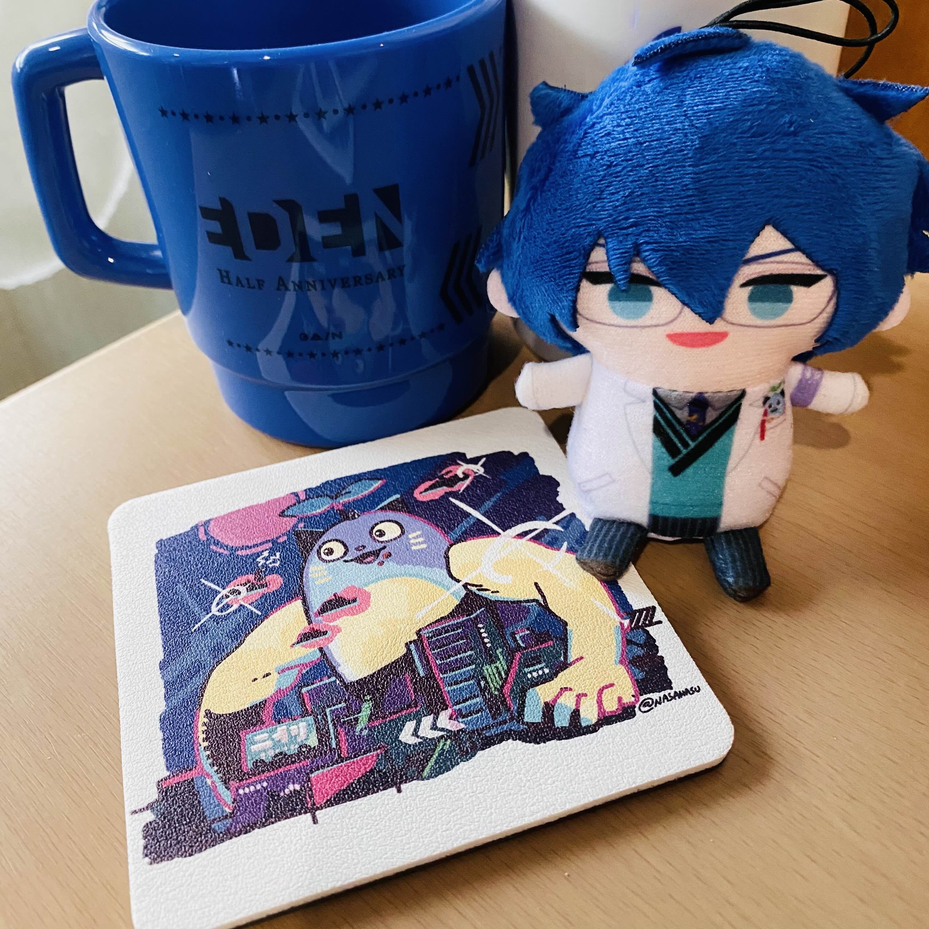 豆貓方型吸水杯墊
