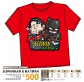 超蝙短袖T恤-紅黑兩款-SUPERMAN & BATMAN
