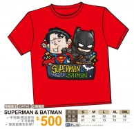 超蝙短袖T恤-紅黑兩款-SUPERMAN &amp; BATMAN