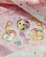 寶可夢周邊~精靈球系列~銀河閃星壓克力吊飾（伊布、謎擬Ｑ、正電拍拍負電拍拍）