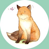 小狐狸水彩壓克力徽章