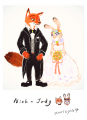 小義賣//ZOOTOPIA 結婚明信片❤