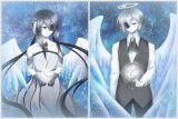 海底囚人-灰色庭園眼罩組自創禮服明信片
