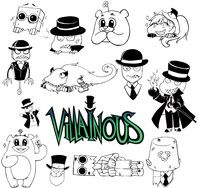 Villainous 透明貼紙包 惡棍當道同人 黑白貼紙 13入 黑帽 歐美坑