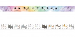 水彩貓臉紙膠帶