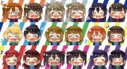 μ's 18人紙膠帶