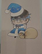 【同人】Ike Eveland Padoru Padoru 聖誕節明信片【二創】::商品實拍圖（家中燈光可能偏暗）