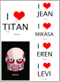 I ❤ ATTACK ON TITAN 徽章