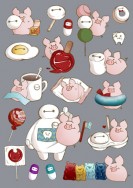 &quot;Apple Pig x Baymax&quot;Theme Sticker (Pack)