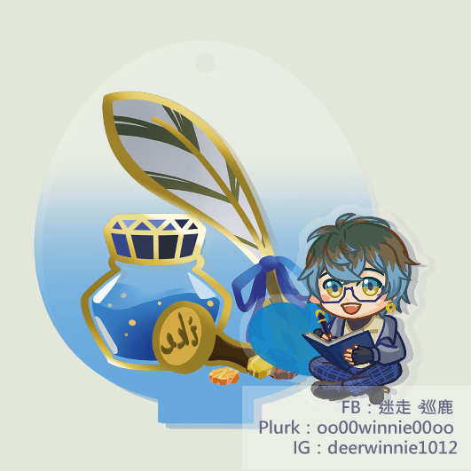 Luxiem- ike&eki套組 燙金壓克力立牌+3cm小立牌
