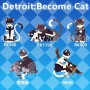 底特律貓貓透明壓克力挂件組