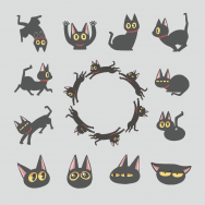 滿滿黑貓透明貼紙