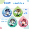 Free 男子游泳部 水滴型水晶壓克力鑰匙圈掛件吊飾