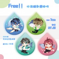 Free 男子游泳部 水滴型水晶壓克力鑰匙圈掛件吊飾