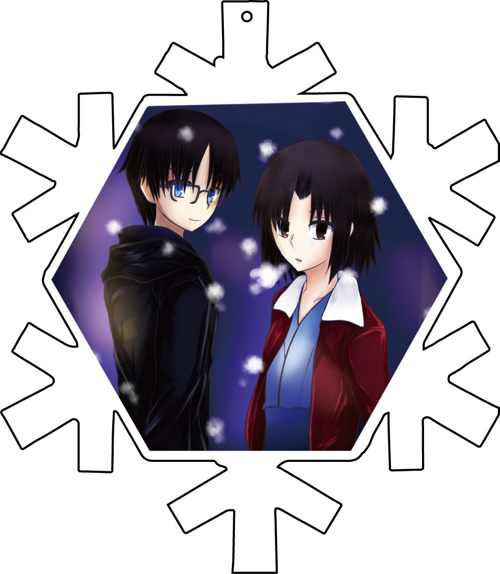 空之境界 幹也＆式 雪花型吊飾