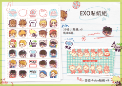 EXO｜35格貼紙+悠遊卡貼組