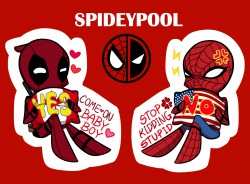 spideypool 14*10cm銅板霧模貼紙