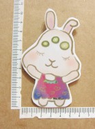 手繪插畫風格 完全 防水貼紙 美容美膚兔子 小黃瓜敷臉