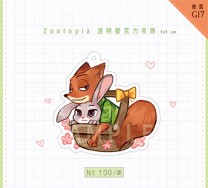 Zootopia 動物方城市 野餐透明壓克力吊飾