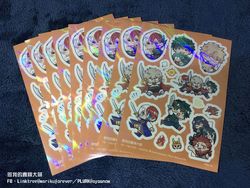 【我的英雄學院】十傑 虹光刀模貼紙