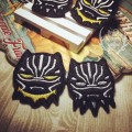 Black Panther 黑豹-雙豹刺繡燙貼、同款別針