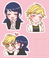 ［Miraculous Ladybug］Adrienette小貼紙