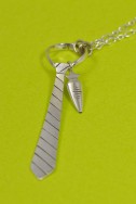 Zootopia 領帶x蘿蔔筆 純銀項鍊