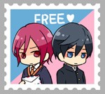 [無料][FREE!] 遙&amp;凛郵票貼紙