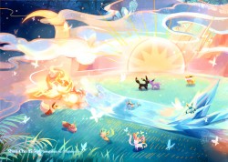 [Pokemon]伊布家族 插畫明信片